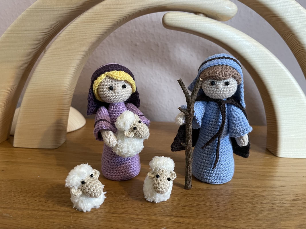 Hirte Schäfer mit Schaf für Weihnachten Krippe