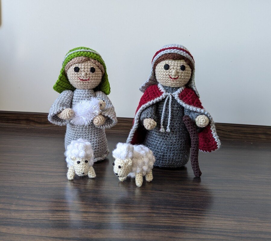 Hirte Schäfer mit Schaf für Weihnachten Krippe