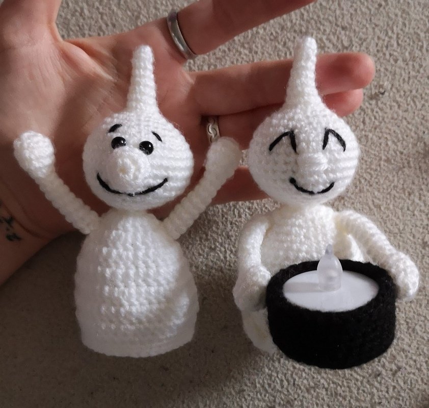 Kasper und Greta die Leucht-Gespenster, Häkelanleitung als PDF