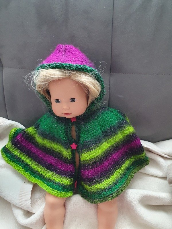 Wintercape / Weihnachtscape / Poncho für Puppen 35-46 cm - Strickanleitung