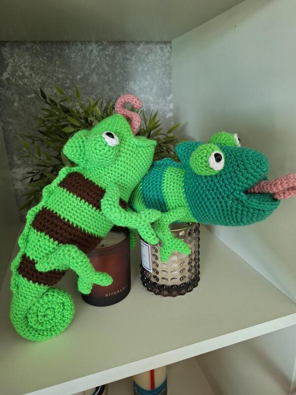 Chameleon Amigurumi Animal Toy Jungle Reptile