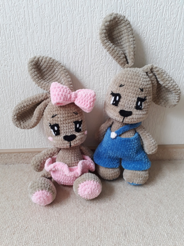 Sweetheart Bunnies Crochet Pattern Amigurumi stuffed baby toy