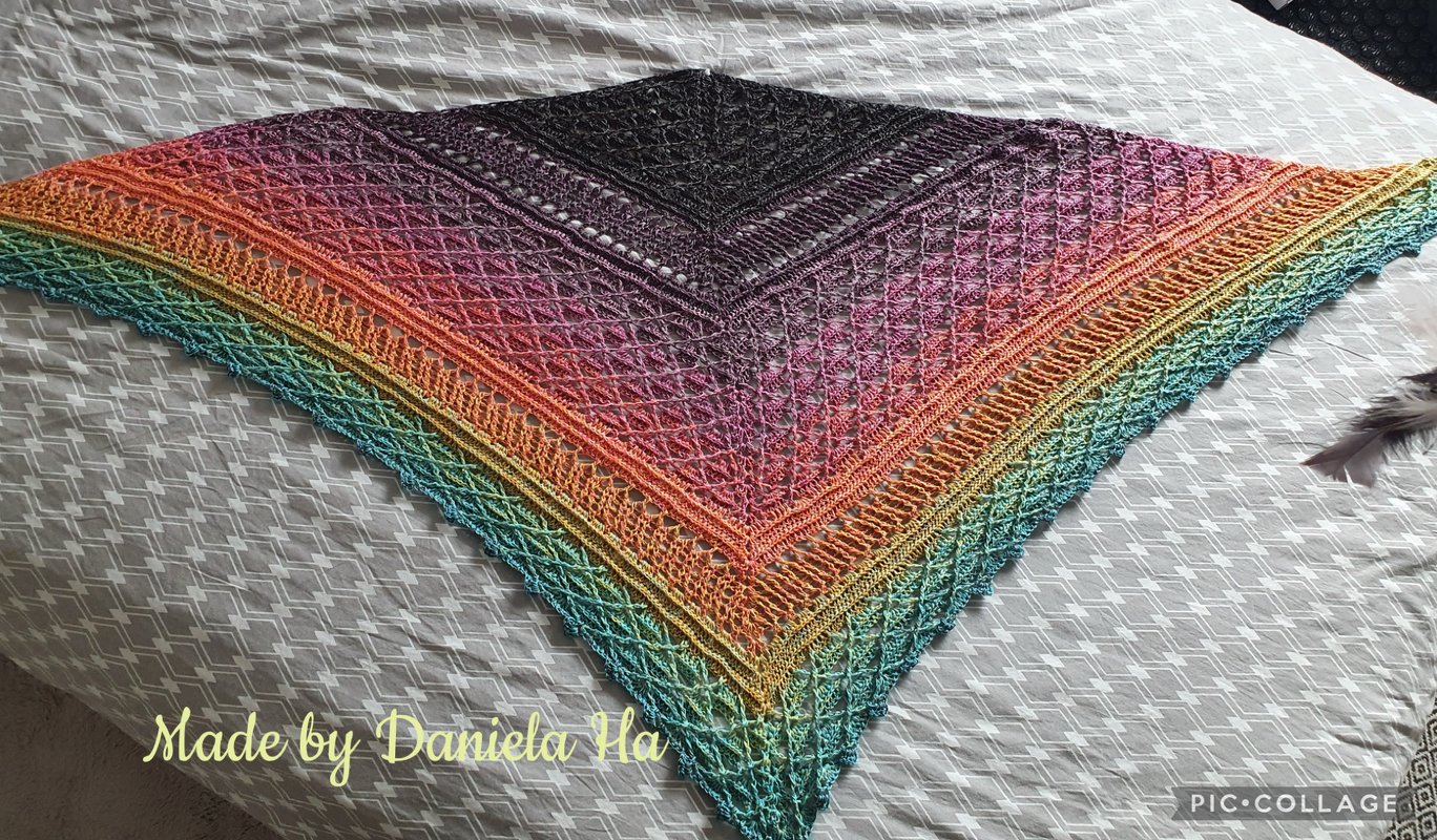 Häkelanleitung Dreieckstuch Regenwald mit interssanten neuen Mustern