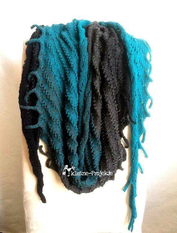 Anleitung zm Stricken Fransentuch Dreieckstuch * Feanor*