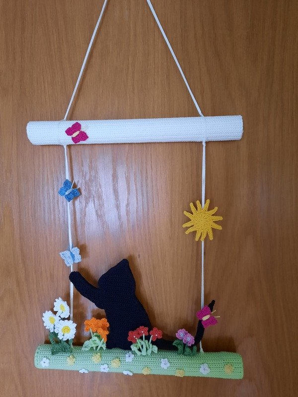 Little chubby cat - hanging decoration for doors &amp; walls