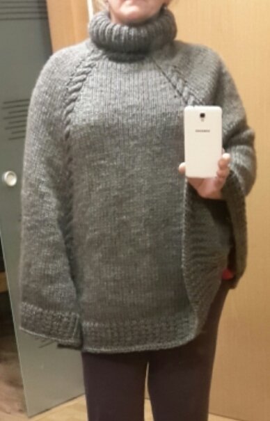 Warmer Poncho - Universalgröße, Strickanleitung für Anfänger