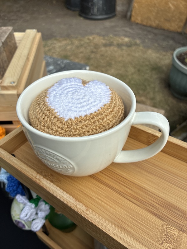 Kaffee Cappuccino Latte Art in einer Tasse Häkelanleitung PDF