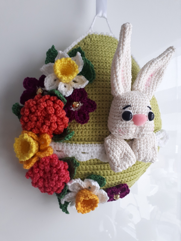 Oster-Ei mit Hase - Häkelanleitung