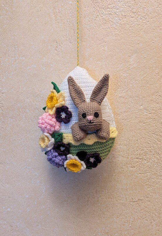 Oster-Ei mit Hase - Häkelanleitung