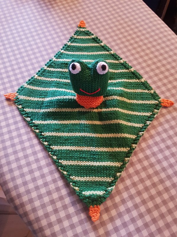 Strickanleitung Schnuffeltuch/ Kuscheltuch - Frosch
