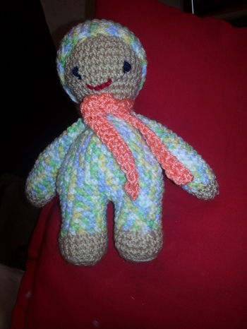 Hallo Ina, ich habe deine Puppe nach gehäkelt war leicht .Ist  eine gute  Anleitung.
Gruß Kerstin