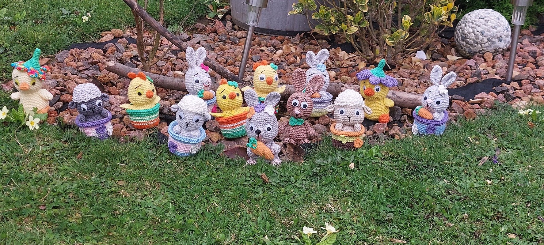 Häkelanleitung amigurumi Oster Freunde - Schaf, Hase, Küken