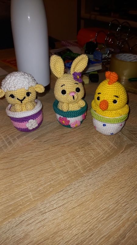 Häkelanleitung amigurumi Oster Freunde - Schaf, Hase, Küken