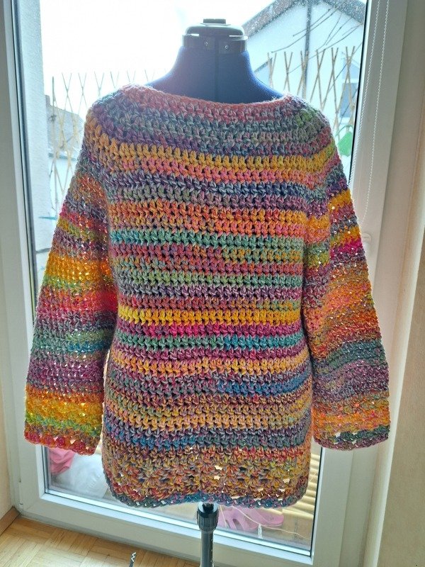 Raglan-Pullover häkeln SOLAR – nahtlos von oben gehäkelt