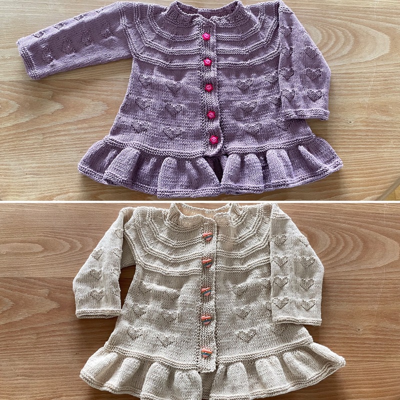 Strickanleitung mit Maßskizze Baby-Sommerjacke, Baumwolljacke  Gr. 80/86