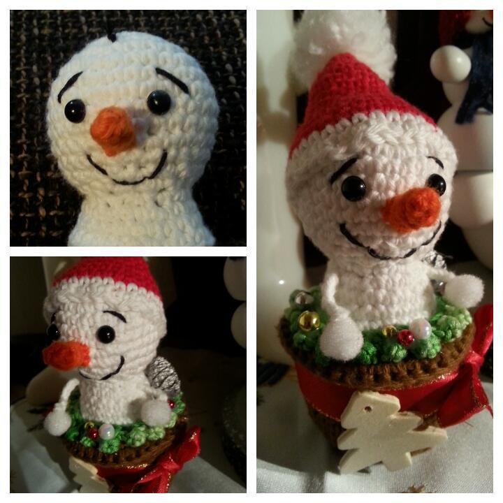 Schneemann im Topf -- Häkelanleitung von Haekelkeks®