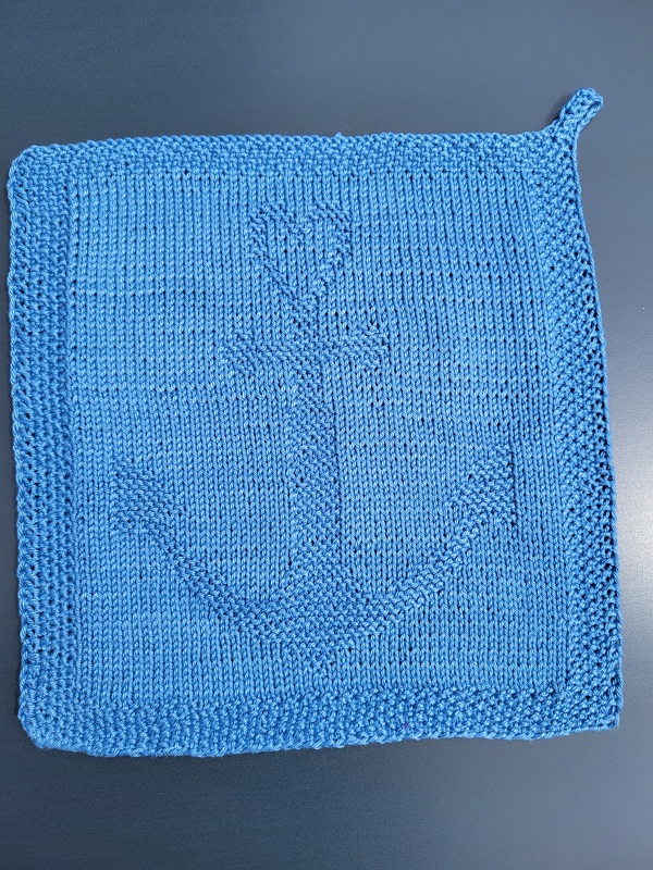Strickanleitung Waschlappen / Spültuch "Anker" - ganz einfach
