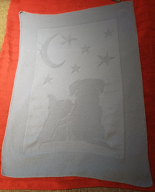 Strickanleitung Babydecke mit Wunschnamen, Buchstabenliste inclusive,