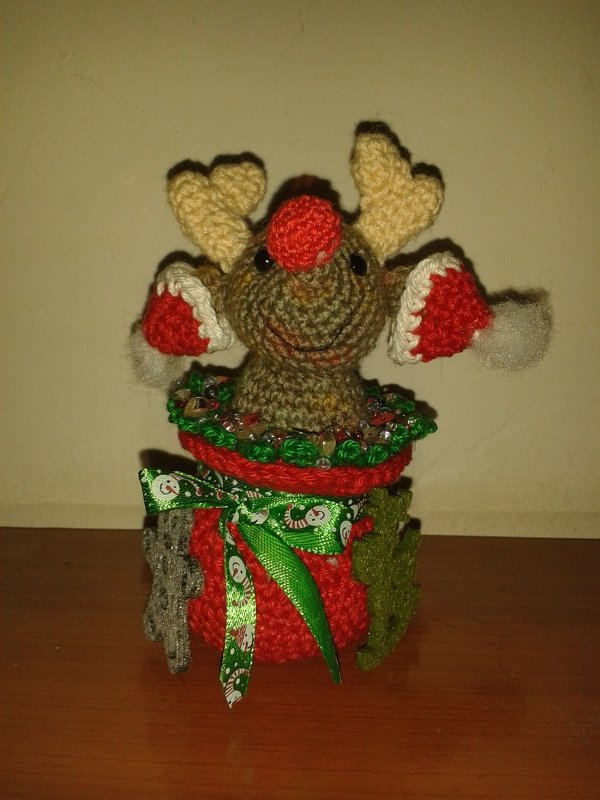 Rentier im Topf -- Häkelanleitung von Haekelkeks®