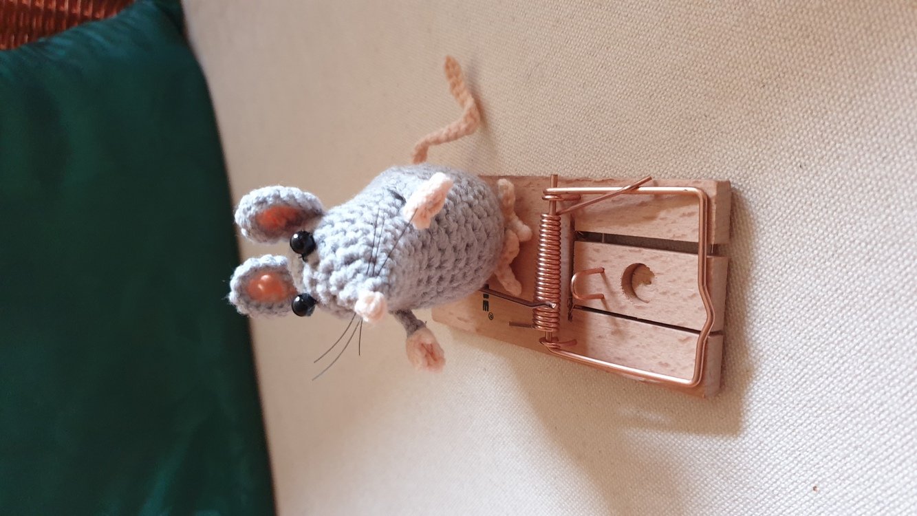 Realistische kleine Maus. Häkelanleitung
