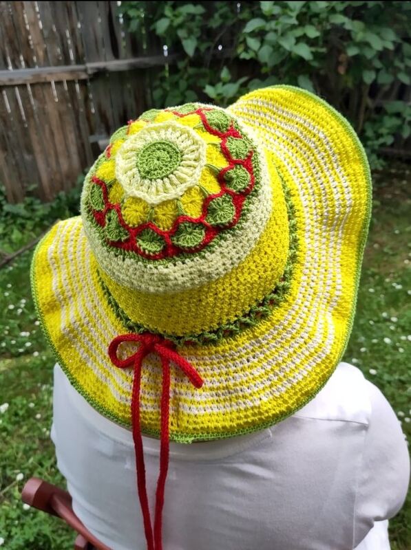 Mandalahut, gehäkelt