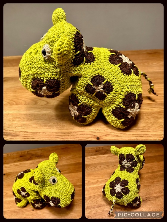 Nina The Baby - Hippopotamus with African Flowers crochet pattern PDF DYN