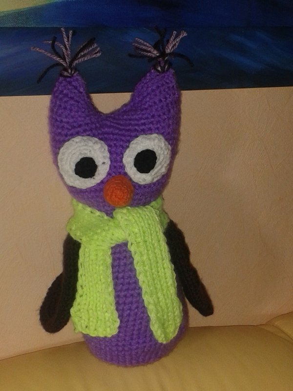 Eulen häkeln - Schlüsselanhänger Häkelanleitung - Verliebte frühlings Eule