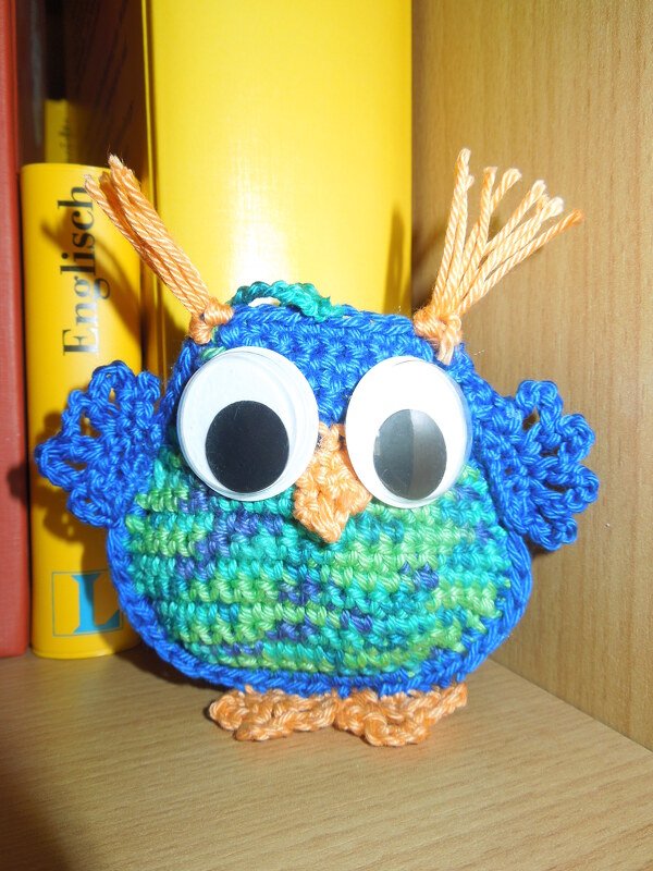 Eulen häkeln - Schlüsselanhänger Häkelanleitung - Verliebte frühlings Eule