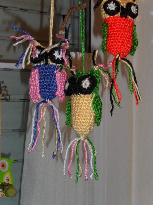 Eulen häkeln - Schlüsselanhänger Häkelanleitung - Verliebte frühlings Eule