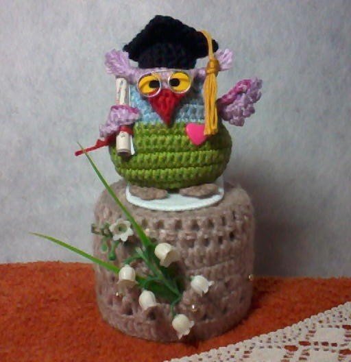 Eulen häkeln - Schlüsselanhänger Häkelanleitung - Verliebte frühlings Eule