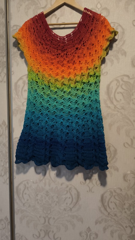 Top/Tunika/Kleid Pfauengarten, Häkelanleitung