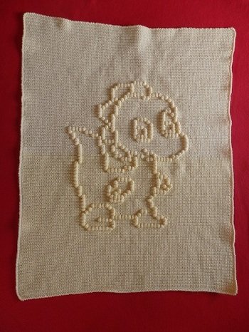 Ein süßes Motiv, eine sehr gute Beschreibung und eine nette Autorin. Was will man als Probehäklerin mehr? Danke, Jessy!