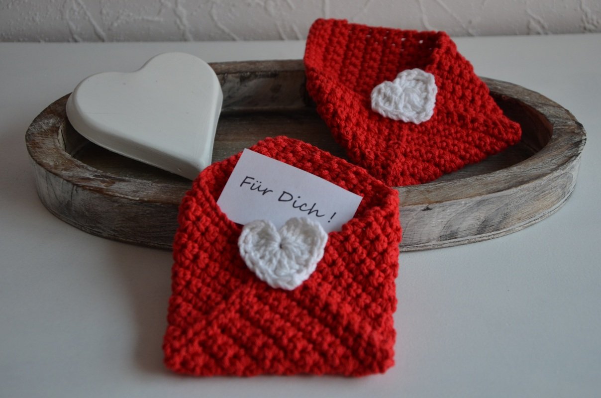 Häkelanleitung / E-Book - Valentinstag Briefumschlag