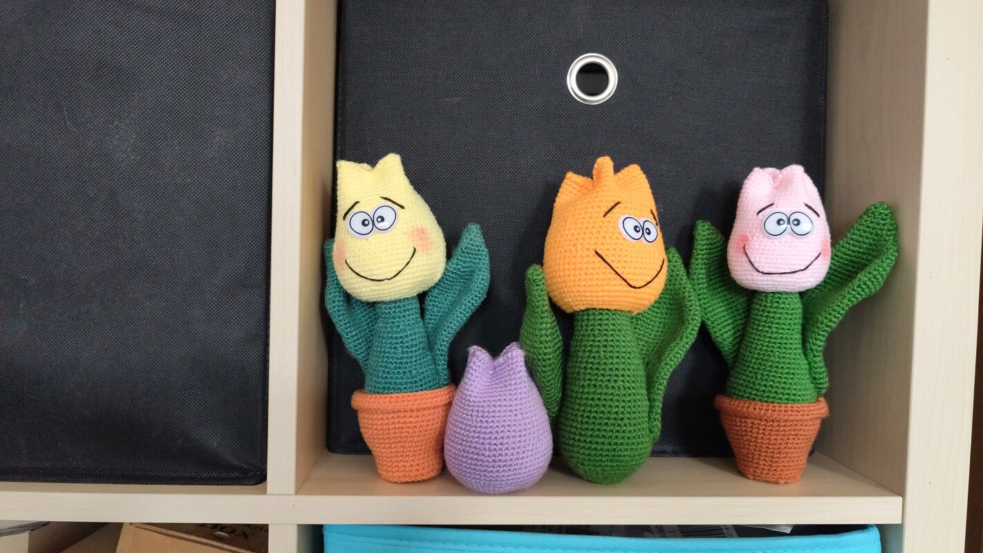 Häkelanleitung Tulpe im Topf