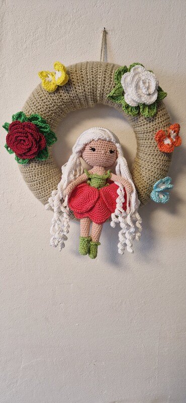 Crochet pattern doll, flower fairy amigurumi