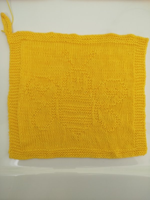 Deckchen Strickmotiv „ Biene Summsel “ Spültuch Spüli Schnuffeltuch einfach