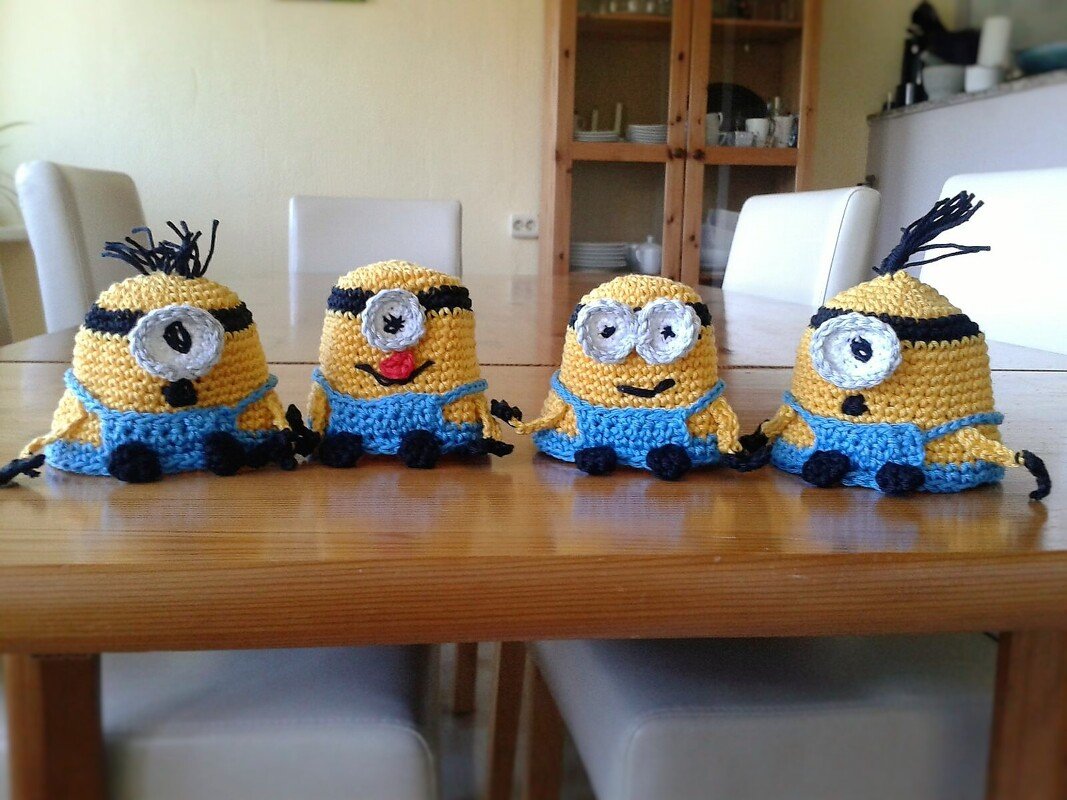Lustige Minions Eierwärmer - Häkelanleitung