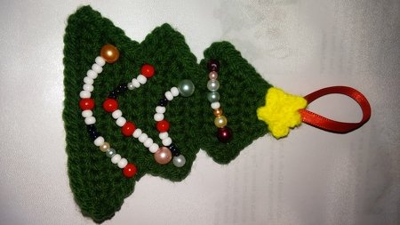 Häkelanleitung für Anhänger Weihnachtsbäumchen