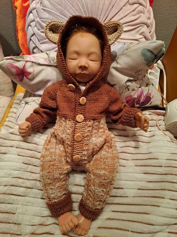 Strickanleitung Babyoverall in Größe 56-62, nahtlos,Stricktabelle mit Foto