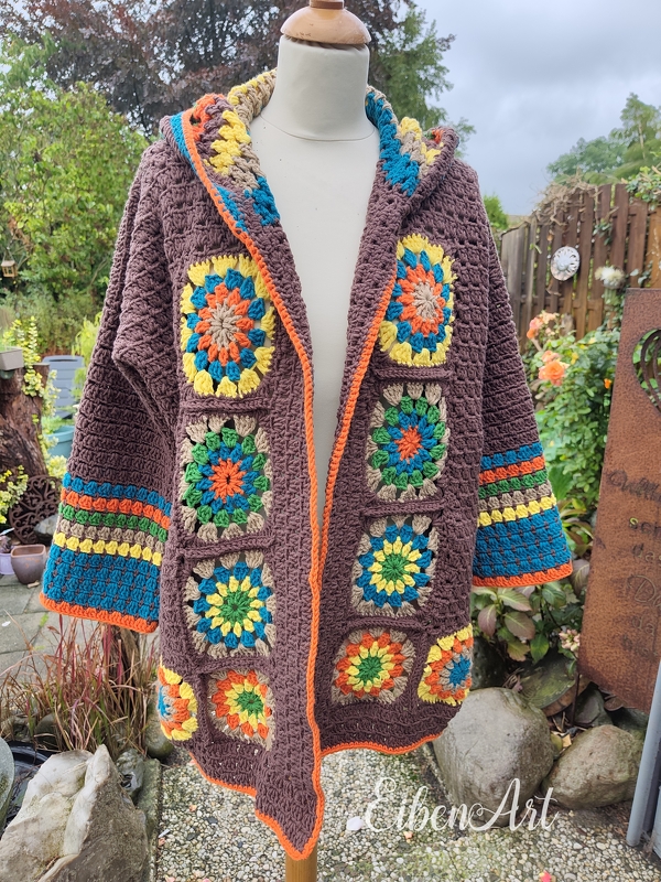 Hoodie im Hippiestyle - Häkelanleitung