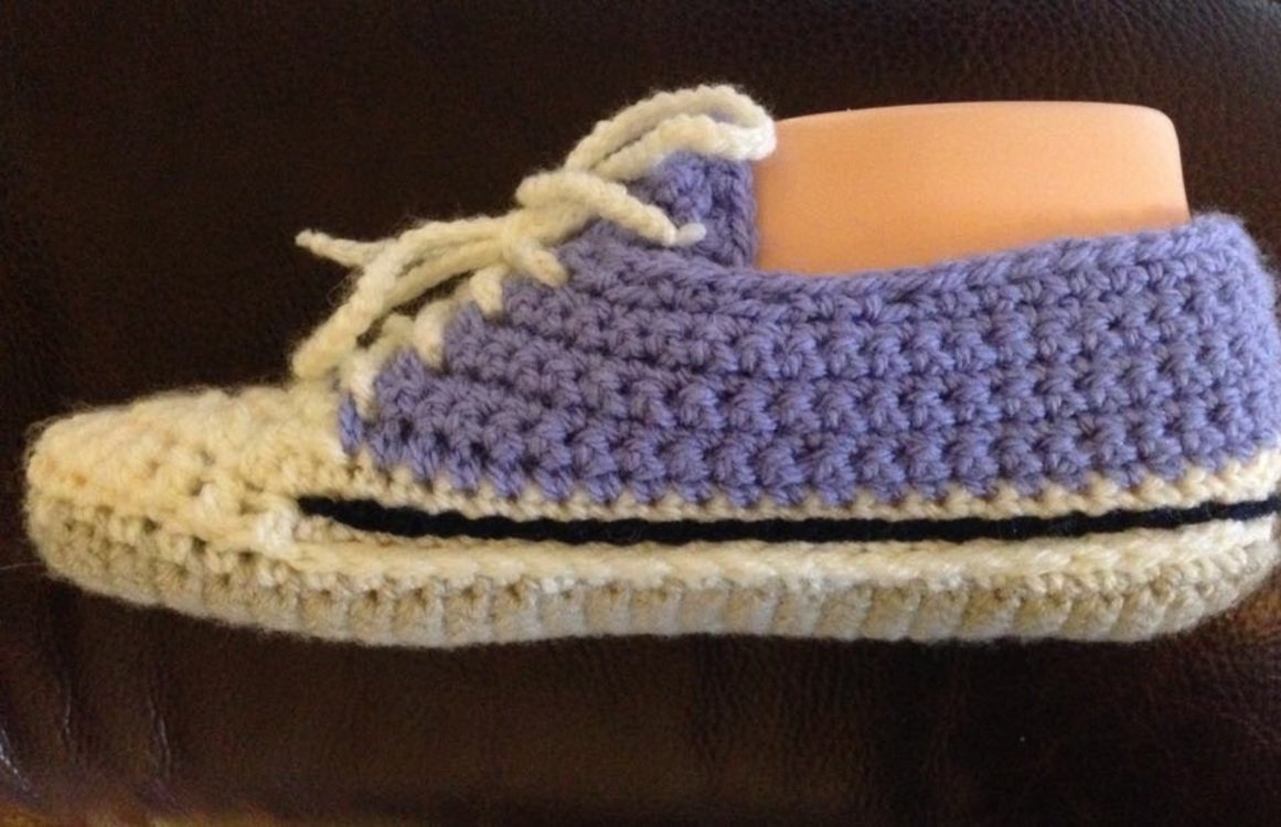 Quick and Easy crochet pattern - shoes (home sock) &quot;Sport&quot; Size US: 4-14; Size UK: 1,5-10.