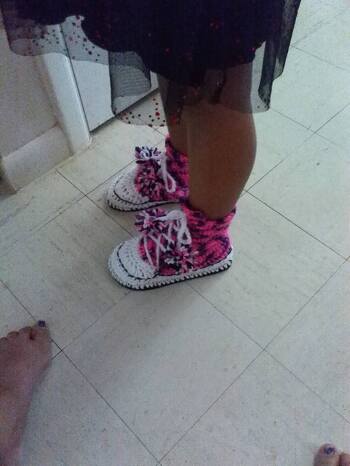 I modified the pattern to high tops and used flip flop soles. Loved your pattern. Next set are to be made exactly like pattern for myself.