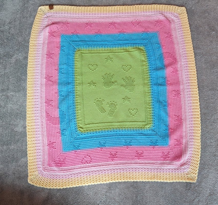 Set Alternative Mittelteile Babydecke Großes Glück Fußspur Wolkenhimmel