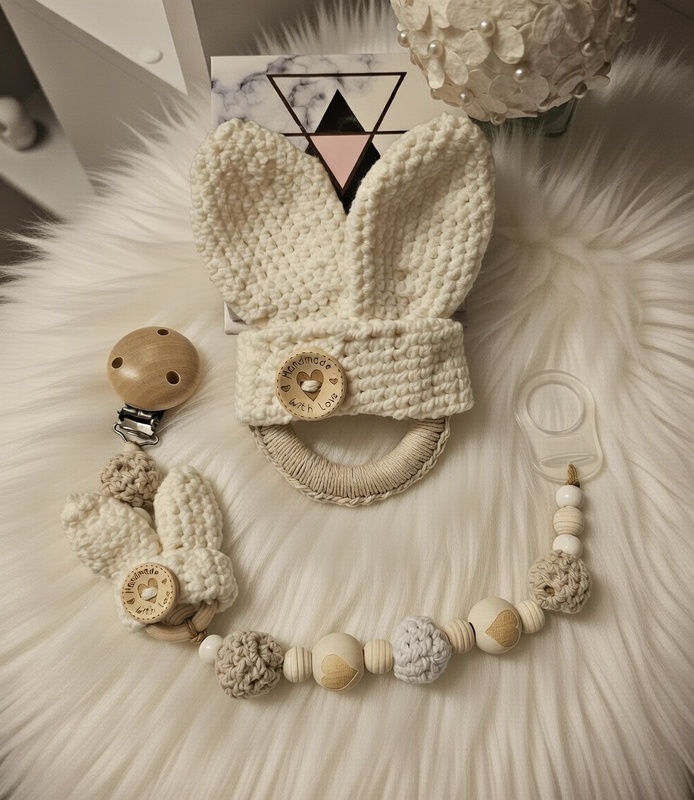 2in1 Greifring + Schnullerkette Hasenohren Häkelanleitung Anfänger Deutsch