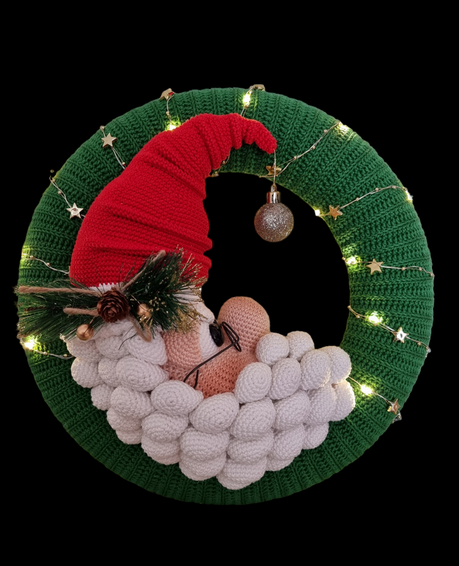 Crochet Pattern Door wreath "Santa Claus"