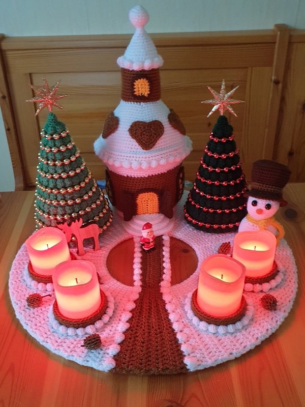 Häkelanleitung / Adventskranz ~ Kapelle