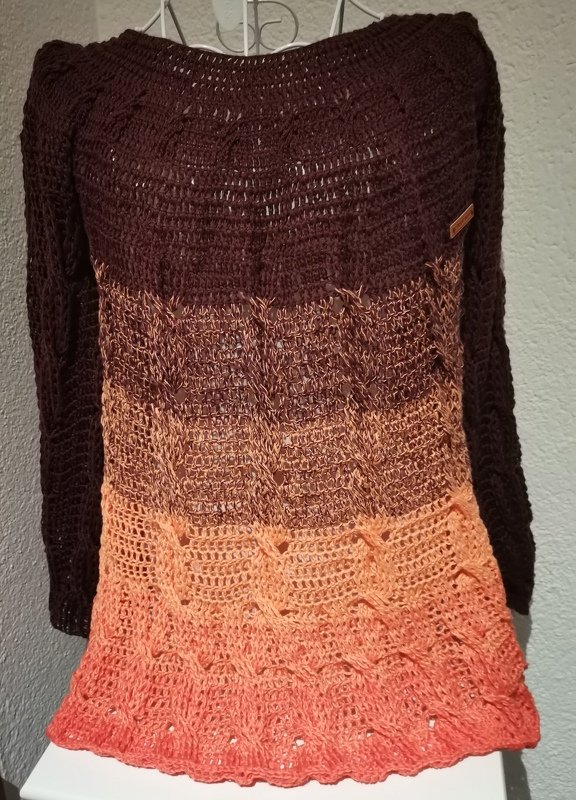 Pullover Berenjena, Häkelanleitung