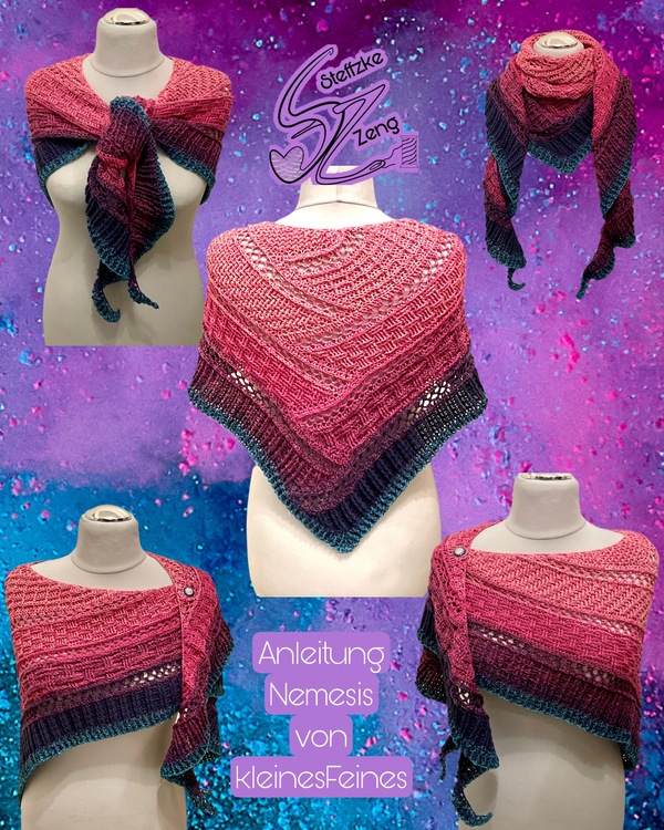 Crochet Pattern Flat Triangular Scarf &quot;Nemesis&quot; (aka Akaste 2.0)
