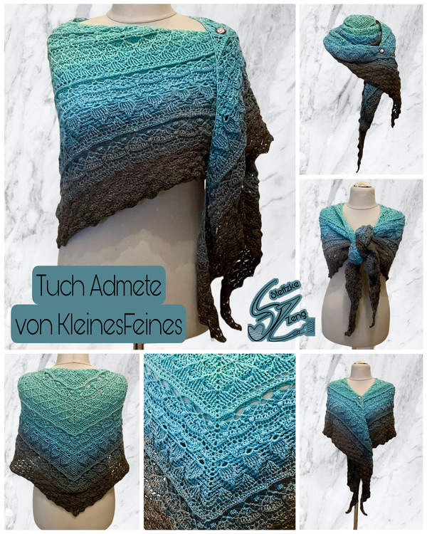 Crochet Pattern Flat Triangular Scarf &quot;Admete&quot;