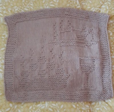 Deckchen Spültuch „Klöße, Braten und Wein“ Topflappen für Weihnachtsbraten